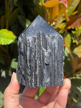 Load image into Gallery viewer, Raw Black Tourmaline with Polished Point Tower
