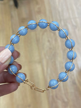 Load image into Gallery viewer, Angelite 10mm Wire-Wrapped Bracelet
