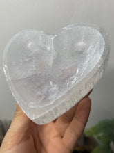 Load image into Gallery viewer, Satin Spar Selenite Heart Bowl 4”
