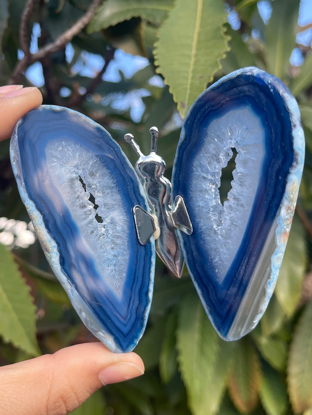 Blue Agate Butterfly #B