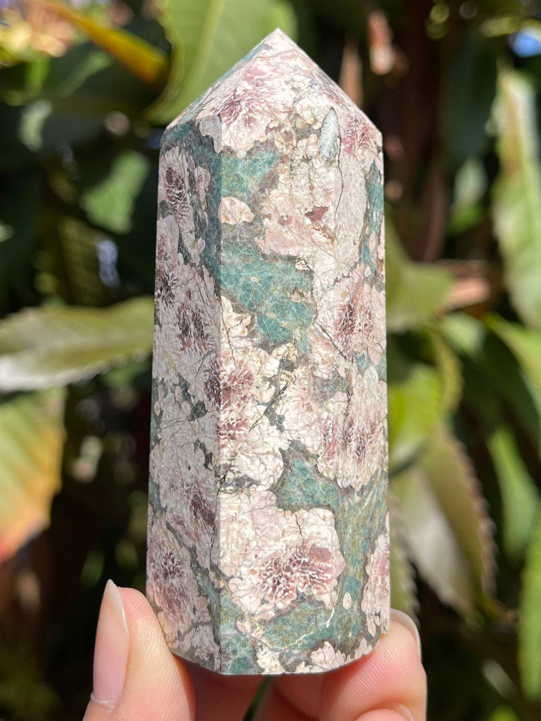 Green Flower Jasper Tower #B