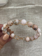 Load image into Gallery viewer, Pink Opal 10mm Wire-Wrapped Bracelet
