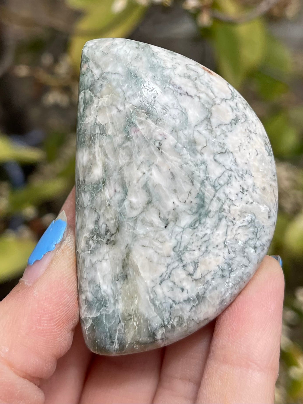 Celadonite Half Palm Stone